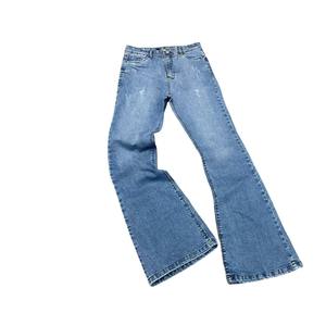 Clothing Women Fashion <b>Vintage</b> Dark Denim Jeans Flared Bell Bottom Custom Brand Distressed Rip High Rise Wash <b>Trouser</b> Woman Pant - Product Image 4