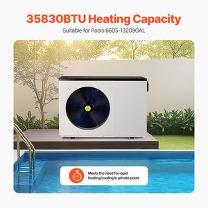 Pompe à chaleur électrique à faible bruit pour piscine, 35830 BTU, pour piscines hors sol de 6605 à 13209 GALLONS, chauffage et refroidissement - Product Image 2