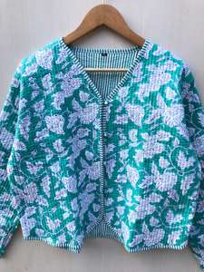 Chaleco de algodón acolchado estilo hippie bohemio con 4 botones, chaleco sin mangas de algodón, chaleco con estampado floral para mujer. - Product Image 3