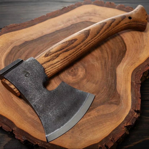 Handmade Small Carving <b>Axe</b>: Custom Engraved Carbon Steel, Ash Wood <b>Handle</b> - Product Image 1
