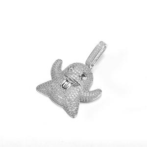 จี้รูปหน้าสไปรท์ประดับเพชรโมอิสซาไนต์ วัสดุเงินแท้ 925 สไตล์ฮิปฮอป เครื่องประดับแฟชั่นสำหรับงานปาร์ตี้ - Product Image 5