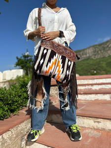 Nouvel arrivage de sacs à main usinés à franges couleur jacquard turquoise sacs en tissu de bohème sacs élégants et vendus à chaud pour femmes - Product Image 3