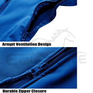 <b>Mens</b> Softshell Hooded Jacket Zip Fly Multi Pockets Outdoor OEM Hiking Apparel Windproof Regular Fit Water Resistant <b>Rain</b> <b>Coat</b> - Product Image 4
