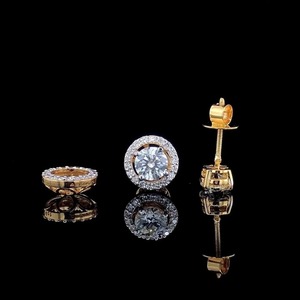 ต่างหูเพชรทรงกลม 1.40 กะรัต ทอง 14K เพชรเลี้ยงในห้องปฏิบัติการ พร้อมใบรับรอง IGI ของขวัญแต่งงาน เครื่องประดับสำหรับผู้หญิง - Product Image 3