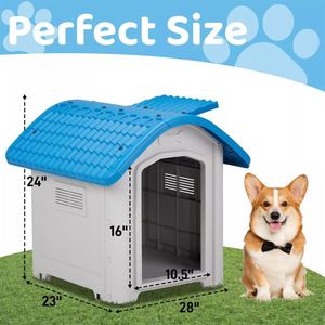 Casa para Perros de Plástico Grande de 28.7 Pulgadas, Muebles Cómodos para Mascotas - Product Image 1