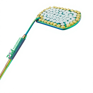 Multi Plasma Color <b>Square</b> Shape Eyelash Extension <b>Mirror</b> And White And Golden Stone And Diamond Grip Handle Lash <b>Mirror</b> - Product Image 2