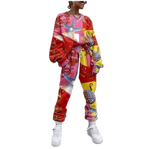 Wholesale <b>Tie</b> <b>Dye</b> Women's Tracksuit Drawstring Long Sleeve 2 Piece <b>Set</b> High Waist Running Suit 2021 Autumn Casual <b>Sets</b> Sweatsuit - Product Image 3