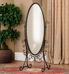 Miroir décoratif rond réglable fait main de style européen moderne en fer forgé de qualité supérieure pour couloir - Product Image 2