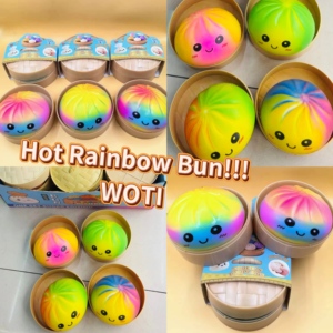 ขนมปังนึ่งสีรุ้งขายส่ง, ขวดลาวา TPR, ของเล่นบีบคลายเครียดแบบลูกปัดเด้งคืนรูปช้า - Product Image 6