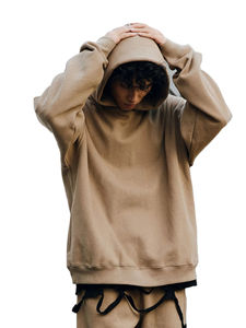 Sweat à capuche personnalisé haut de gamme pour homme, coupe oversize, épaules tombantes, style streetwear tendance - Product Image 3