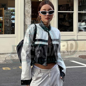 Factory Made Low Price Custom <b>Plain</b> Cotton Blank Women Crop <b>Varsity</b> <b>Jacket</b> 2026 Casual Wear Trending Women Crop <b>Varsity</b> <b>Jacket</b> - Product Image 6