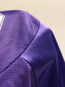 Maillot de football américain Y2K personnalisé violet pour femme, col en V, crop top en maille à manches courtes, sexy, effet usé, style cheerleader, streetwear - Product Image 4