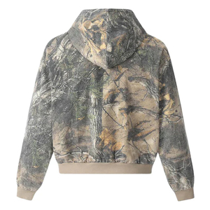 เสื้อฮู้ดซิปพิมพ์ลายพรางพร้อมโลโก้สั่งทำพิเศษสำหรับผู้ชาย ผ้าคอตตอนหนา 100% 400 GSM สำหรับสตรีทแวร์ - Product Image 2