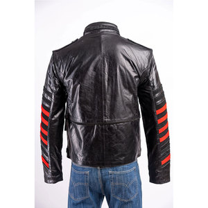 Men's <b>Gothic</b> <b>Jacket</b> With Suede Stripes Paneling & Silver Buttons Contrasting Leather Custom Wholesale 2026 - Product Image 5