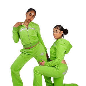 Ensemble de sweat-shirts confortables pour femmes de qualité supérieure avec un haut en molleton brossé doux et un bas décontracté pour la mode et les vêtements en gros - Product Image 5