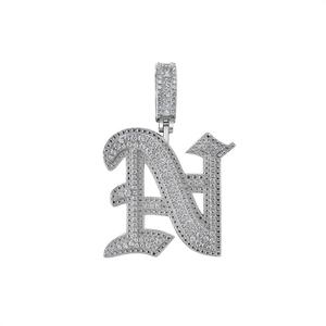 Pendentif personnalisé lettre AN en moissanite et diamants, collier hip-hop glacé, bijoux de luxe scintillants, cadeau - Product Image 1