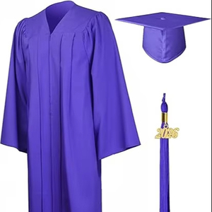 Ensemble Robe de Cérémonie Mate, Toque et Pompon 2026 pour Lycée et Diplôme Universitaire – Instructions d'Entretien : Lavage en Machine, Nettoyage à Sec Uniquement - Product Image 1