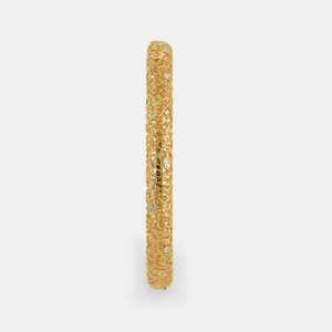 Organic Filigree Diamond Gold <b>Bangle</b> <b>Bracelet</b> - Product Image 2