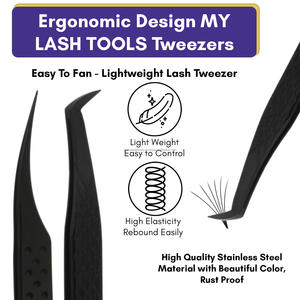 Pince à cils légère avec embout en fibre, pince à cils en acier inoxydable 45/90, disponible dans toutes les couleurs - Product Image 6