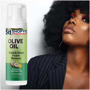 Mousse coiffante à l'huile d'olive à tenue forte pour femmes aux cheveux bouclés, sans résidus, mousse brillante pour boucles - Product Image 5
