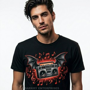 T-shirt graphique gothique sombre pour hommes, en coton noir personnalisé, thème horreur, vêtements streetwear, qualité supérieure, vêtements pour hommes - Product Image 6