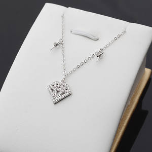 S925 Silver Diamond Shaped Necklace Bracelet <b>Set</b> Women's DIY Accessory with <b>Pearl</b> Semi-Finished Product Fashion <b>Jewelry</b> <b>Set</b> - Product Image 1