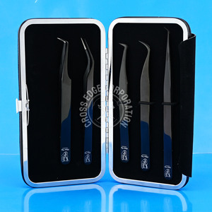 Nouvelle pince à épiler à pointe de fibre pince à cils d'isolement droite en acier inoxydable japonais outils d'extension de cils pour les cils - Product Image 1