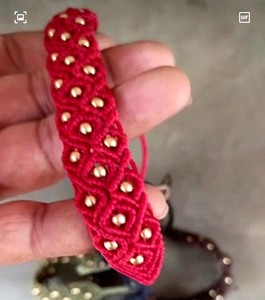 Más hermosa pulsera de gemas de forma ovalada de jaspe, pulsera de macramé de hilo de colores mezclados con cuentas doradas de alto grado para el mejor amigo - Product Image 4