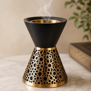 Antique Style Decorative Hanging <b>Oud</b> Burner Metal <b>Bakhoor</b> Burner With Stand & Decorative Tray Arabic Home Fragrance Accessory - Product Image 4