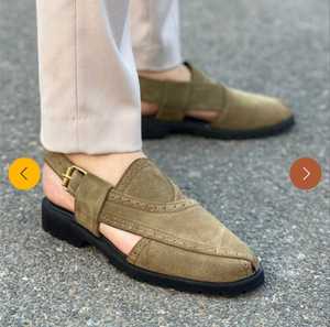 Men's Olive Suede Open Toe <b>Slides</b> <b>Slip</b>-On Casual Sandals Rubber Outsole EVA Midsole Summer Breathable Solid Style - Product Image 3