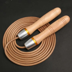 Cuerda de Saltar de Alta Calidad con Mango de Madera y Cuero, Hecha a Medida, Longitud Ajustable, Duradera, para Entrenamiento de Boxeo, Fitness y Ejercicio - Product Image 5