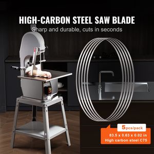 Lama per Sega a Nastro in Acciaio al Carbonio 83,5x0,63x0,02 Pollici, Confezione da 5 Pezzi, Lame per Taglio Carne, Lame di Ricambio per Seghe a Nastro Industriali con Rivestimento - Product Image 2