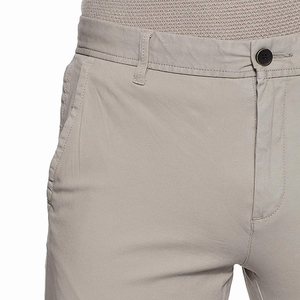 Men's Straight Fit Casual <b>Trousers</b> <b>Light</b> Gray Elastic Waist Zipper Fly Breathable Midweight Woven Fabric Autumn Style - Product Image 6