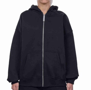 High Quality 100% Cotton Womens Winter Hoodies Streetwear Oversized Zip-Up Custom Made Logo <b>Fleece</b> <b>Zipper</b> Up Hoodies Breathable - Product Image 1