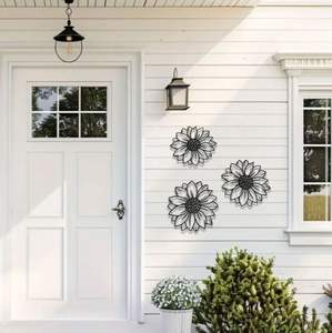 Décoration murale en métal en forme de fleur, sculpture florale décorative, décoration intérieure pour salon, chambre, bureau, café, hôtel, accent décoratif moderne - Product Image 2