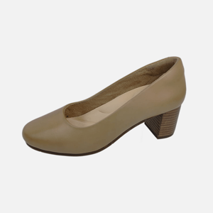 Escarpins formels pour femmes en cuir de vachette pleine fleur, semelle extérieure en caoutchouc, bout fermé, talon moyen - Product Image 4