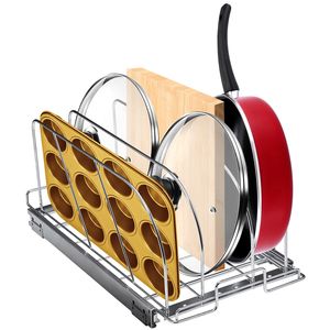 Organizzatore Estraibile Espandibile per Armadietto con Divisori a Filo Regolabili per Teglie da Forno e Vassoi da Cucina - Product Image 1