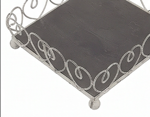 Porte-boîte à mouchoirs vintage en métal, design cœur, sur pied, finition blanche, parfait pour la cuisine, l'hôtel et la maison - Product Image 3