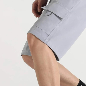 Shorts cargo décontractés pour hommes, poches utilitaires, coupe décontractée, taille mi-haute, toile unie respirante, haute qualité - Product Image 6