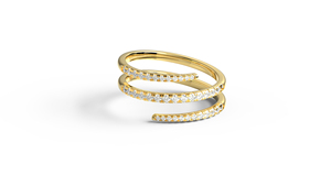 18K Gold Luxury Spiral Wrap Round Diamond <b>Ring</b> Multi Layer Coil <b>Ring</b> Three Tier Open <b>Finger</b> <b>Ring</b> Fine Jewelry for Women - Product Image 1