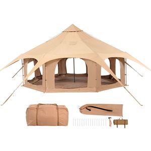 Tenda a Campana in Tela Traspirante per 4 Stagioni, 5m/16.4ft, per Campeggio, Tenda Yurt per 8 Persone con Foro per Stufa, Capacità 2 Persone - Product Image 1