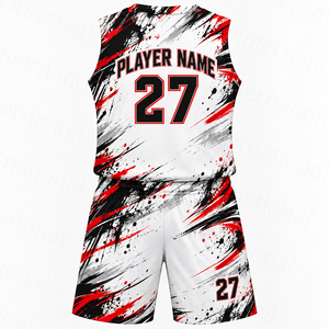 Uniformes de basket-ball personnalisés, nom de l'équipe, tissu en polyester interlock, shorts de basket-ball, équipes de basket-ball pour jeunes - Product Image 3