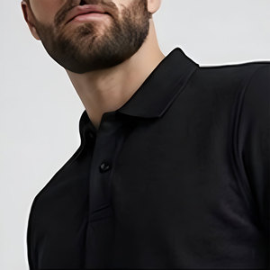Polo de Hombre con Cuello Redondo y Logotipo Personalizado, Estilo Contemporáneo, Teñido Liso, Manga Corta, para Golf, Mezcla de Algodón, Tejido Ecológico - Product Image 5