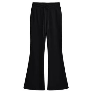 Pantalons sur mesure pour femmes, taille haute, jambes larges, impression de logo personnalisée, broderie et commande en gros - Product Image 1