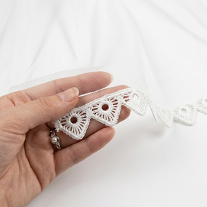 15mm <b>White</b> Geometric Guipure GPO <b>Lace</b> Trim Customizable Direct Factory 20 Meter Packing for Bridal Veils Gowns Invitations Decor - Product Image 1