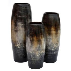 Vase à fleurs en métal galvanisé de style vintage, grand et élégant, design côtier, pour mariage contemporain - Product Image 1