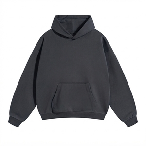 Sweat à capuche personnalisé épais 400g, coupe oversize, uni, en molleton de coton, hiver, homme femme unisexe, épaules tombantes, pull, logo personnalisé - Product Image 2