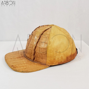 Casquettes en cuir véritable texturé effet croco bicolore de qualité ultra-premium pour adultes, idéales pour la vente en gros et très demandées - Product Image 3
