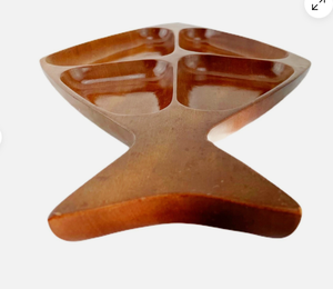 Bandeja de Madera Abstracta con Forma de Pez, Plato Dividido para Servir Aperitivos, Entradas y Cócteles - Product Image 5