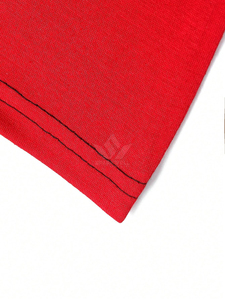 T-shirt à manches longues pour homme, col rond, coupe ajustée, tricoté, décontracté, rouge, noir, blanc, avec bordure contrastée - Product Image 6